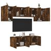 vidaXL Mobili TV a Muro 6pz Rovere Fumo in Legno Multistrato