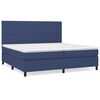 vidaXL Giroletto a Molle con Materasso Blu 200x200 cm in Tessuto