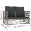 vidaXL Set Divani da Giardino 2 pz con Cuscini in Polyrattan Grigio