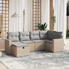 vidaXL Set Divano da Giardino 6 pz con Cuscini Beige Misto Polyrattan