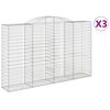 vidaXL Cesti Gabbioni ad Arco 3 pz 300x50x180/200 cm Ferro Zincato