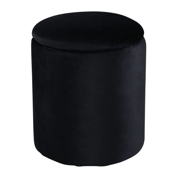 Venture Home Pouf Limpen 32x32x40 cm Velluto Nero