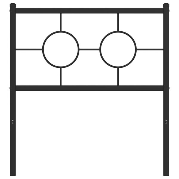 vidaXL Testiera in Metallo Nero 80 cm