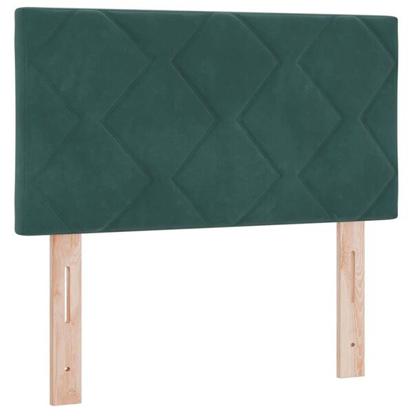 vidaXL Letto a molle con materasso Verde Scuro 200 x 80 cm Velluto