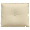 vidaXL Cuscino per Schiena Crema 60 x 19 x 50 cm Tessuto