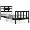 vidaXL Giroletto con Testiera Nero Small Single in Legno Massello