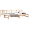 vidaXL Divano Letto con Letto Estraibile 90x190 cm Legno Massello Pino