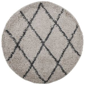 vidaXL Tappeto Shaggy PAMPLONA a Pelo Lungo Beige e Antracite &Oslash; 80 cm
