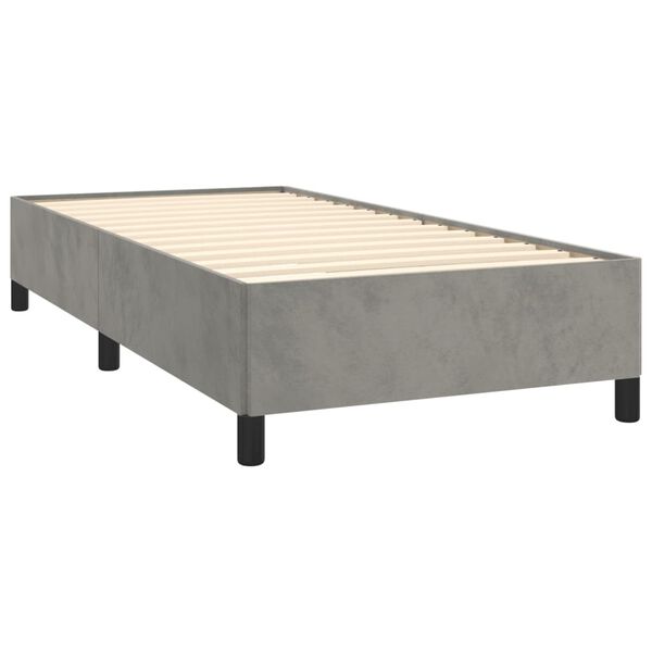 vidaXL Giroletto senza Materasso Grigio Chiaro 90x200 cm Velluto