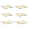vidaXL Cuscini per Sedia 6 pz Crema 50x50x2 cm in Tessuto Oxford