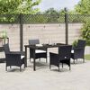 vidaXL Set da Pranzo per Giardino con cuscino 5 pcs Nero polyrattan