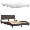 vidaXL Letto con Materasso Marrone Scuro 140x190cm Tessuto