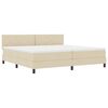 vidaXL Letto a molle con materasso Crema 200 x 200 cm Tessuto