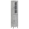 vidaXL Credenza Grigio Cemento 34,5x34x180 cm in Legno Multistrato