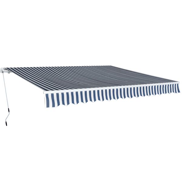 vidaXL Tenda da Sole Pieghevole Manuale 400 cm Blu/Bianca