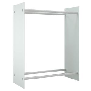 vidaXL Porta Legna Bianco 80x35x100 cm in Vetro Temperato