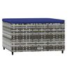 vidaXL Poggiapiedi da Giardino con Cuscini 2 pz in Polyrattan Grigio