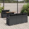 vidaXL Set Divano da Giardino con archiviazione 6 pcs Nero Poly Rattan