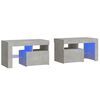 vidaXL Comodini 2 pz con Luci a LED Grigi Cemento 70x36,5x40 cm
