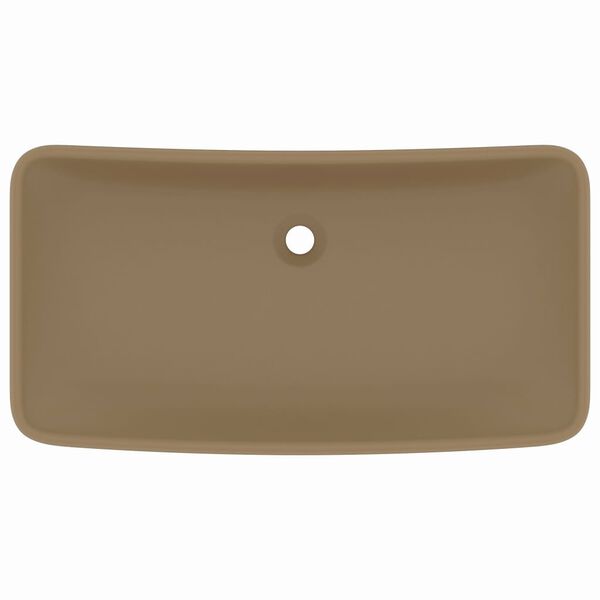 vidaXL Lavandino Lusso Rettangolare Crema Opaco 71x38 cm in Ceramica