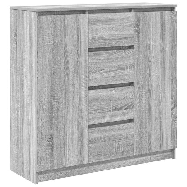 vidaXL Credenza con Cassetti Grigio Sonoma 100,5x35x98,5 cm Truciolato