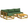 vidaXL Set di divani 5 pz Naturale Legno di Acacia Massello