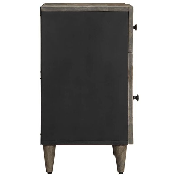 vidaXL Comodino Grigio Chiaro 50x33x60 cm in Legno Massello di Mango