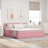 vidaXL Letto con contenitore e LED con led Rosa 180 x 200 cm Velluto