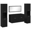 vidaXL Set di mobili per il bagno 4 pcs Rovere Nero Legno multistrato