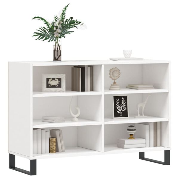 vidaXL Credenza Bianco Lucido 103,5x35x70 cm in Legno Multistrato