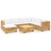 vidaXL Set Divani da Giardino 8 pz con Cuscini Legno Massello di Teak