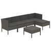 vidaXL Set Divani da Giardino 6 pz con Cuscini in Polyrattan Grigio