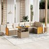 vidaXL Set Divani da Giardino 7 pz con Cuscini Beige in Polyrattan