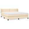 vidaXL Giroletto a Molle con Materasso Crema 180x200 cm in Tessuto
