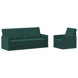 vidaXL Set di divani 2 pcs Verde Scuro Tessuto