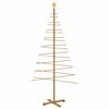 vidaXL Albero di Natale in legno con supporto Marrone 210 cm Bamb&ugrave;