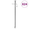 vidaXL Picchetti per Tenda 24 pz 19,5 cm 8 mm in Acciaio Zincato