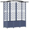 vidaXL Letto Rialzato con Griglia e Tetto Grigio 163 x 40 x 141 cm PP