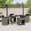 vidaXL Set da Pranzo per Giardino 5 pcs Grigio polyrattan
