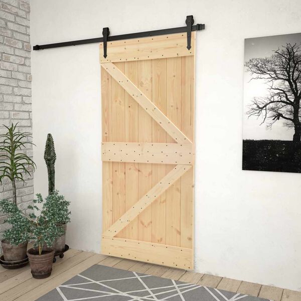 vidaXL Porta NARVIK Naturale 80 x 210 cm Legno di pino solido