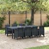 vidaXL Set da Pranzo per Giardino 9 pcs Antracite Rattan Polt