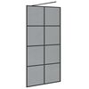 vidaXL Parete Doccia Walk-in Nero 100 x 195 cm vetro temperato