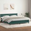 vidaXL Letto a Molle con Materasso e LED Verde Scuro 180x220 cm Velluto