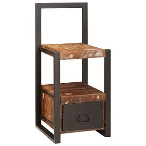 vidaXL Appendiabiti con cassetto Multicolore Legno Recuperato Massello