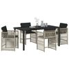 vidaXL Set da Pranzo per Giardino 5 pcs Grigio chiaro polyrattan
