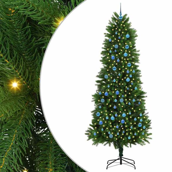 vidaXL Albero di Natale con 300 LED con supporto Verde 240 cm PE