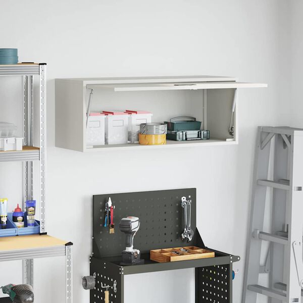 vidaXL Armadio a muro per garage Bianco 90 x 33 x 35 cm