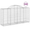 vidaXL Cesti Gabbioni ad Arco 40 pz 200x50x100/120 cm Ferro Zincato
