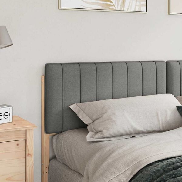 vidaXL Testiera imbottita Marrone e Grigio Chiaro 180 cm Pino massello