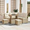 vidaXL Set Divano da Giardino con cuscino 8 pcs Beige polyrattan